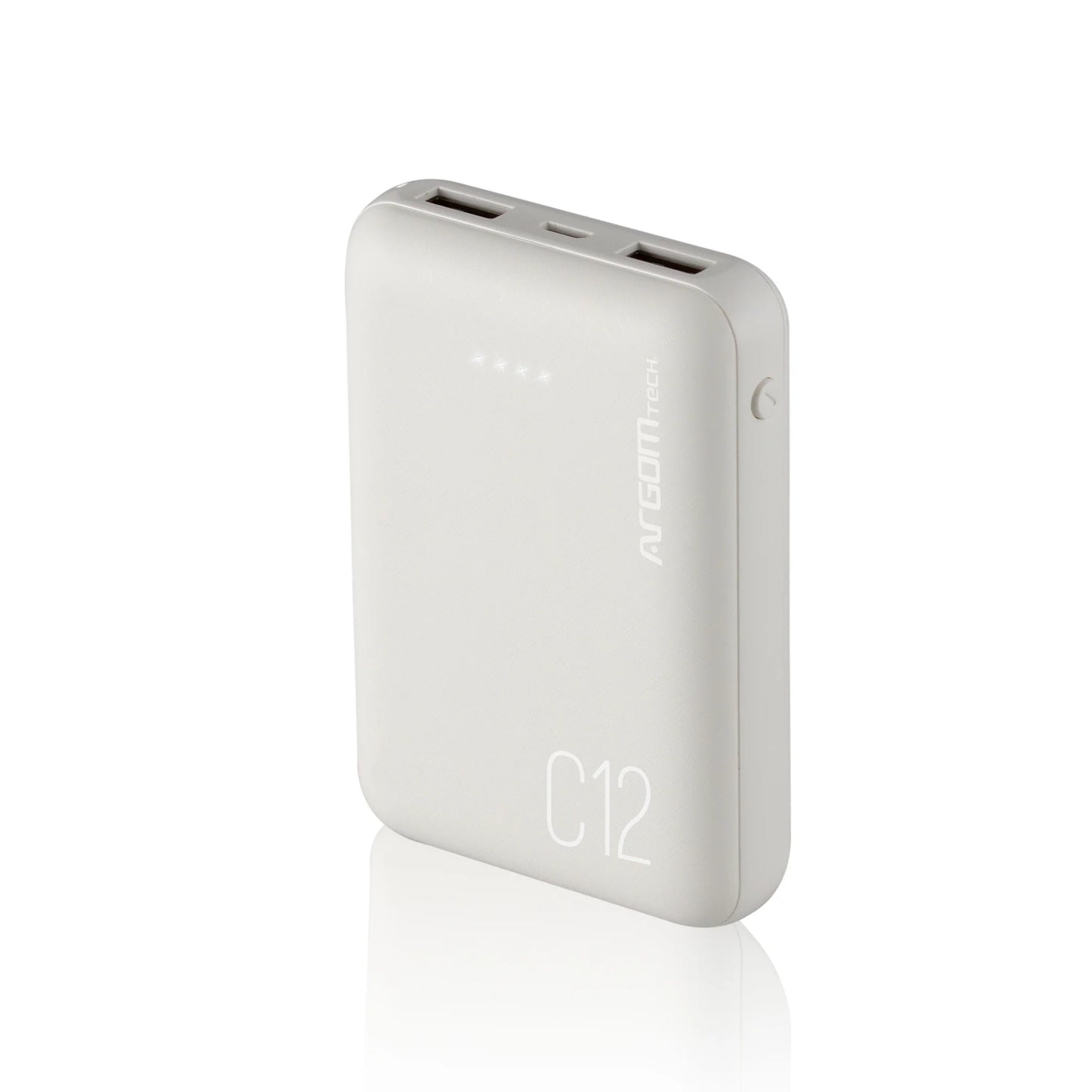 Power Bank C12 12000mAh | Batería Portátil Ultra Compacta con Doble Puerto USB y LED