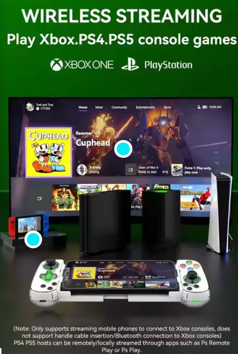Gamepad Control Inalámbrico D7 para-Smartphone Android, iOS, PC, Switch.
