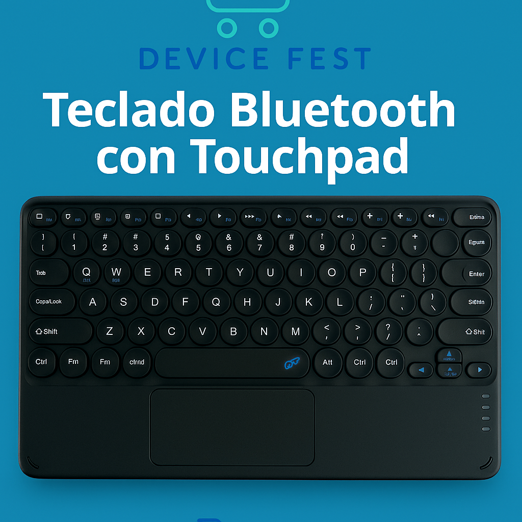 Teclado Bluetooth con Touchpad – Compacto, Ligero y Multidispositivo