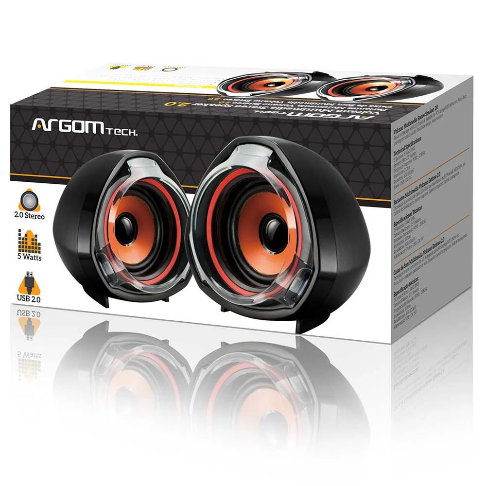 Volcano 2.0 Mini Stereo Speakers – Sonido Claro, Tamaño Compacto