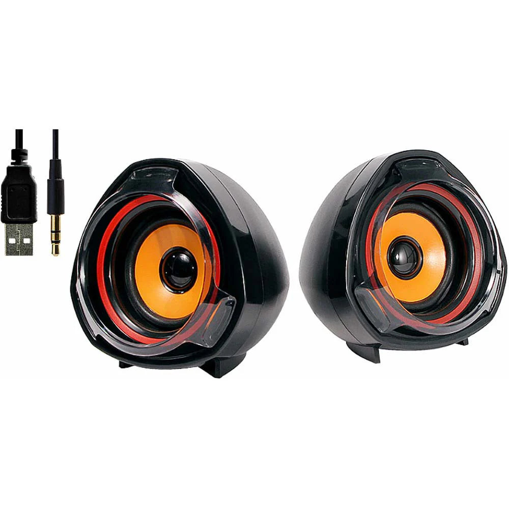 Volcano 2.0 Mini Stereo Speakers – Sonido Claro, Tamaño Compacto