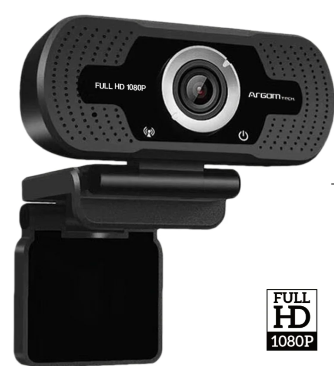 ARG-40 Webcam Full HD 1080P / Cámara Profesional para Videoconferencias con Micrófono Integrado y Base Multiuso
