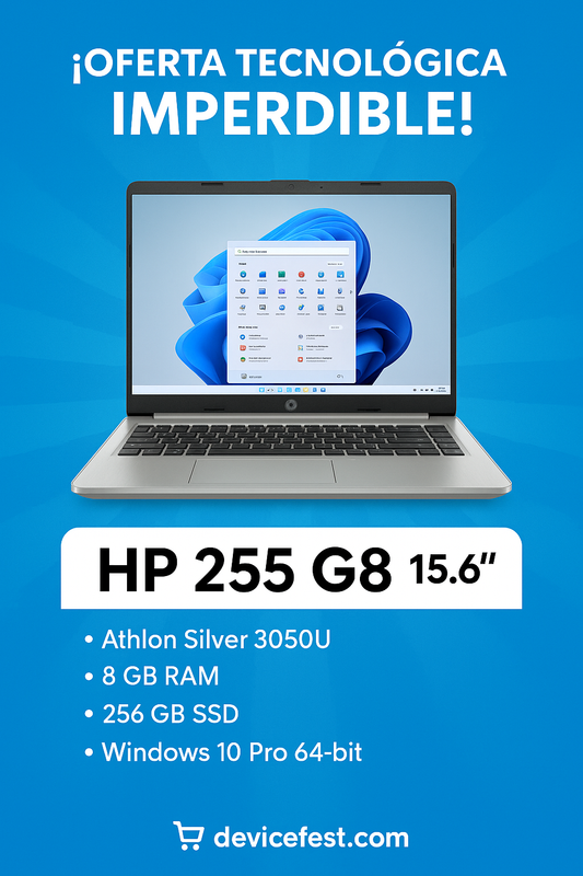 HP 255 G8 - 15.6" 256 SSD - DDR4 8GB Win 10 PRO