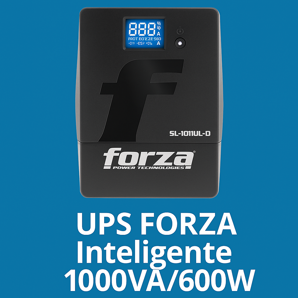 UPS FORZA  Inteligente 1000VA/600W, 8 slds, LCD táctil, inver, torre-120V